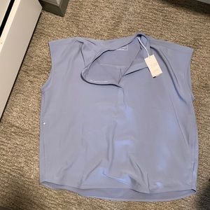 Figs Rafaela Oversized Scrub Top- Vapor Blue Space Dye XL